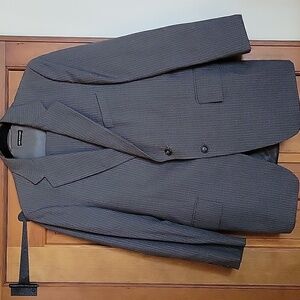 CUSTOM GREY WOOL PINSTRIPE Suit Jacket